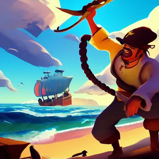 Image similar to painting treasure on sea of thieves game smooth median photoshop filter cutout vector, behance hd by jesper ejsing, by rhads, makoto shinkai and lois van baarle, ilya kuvshinov, rossdraws global illumination