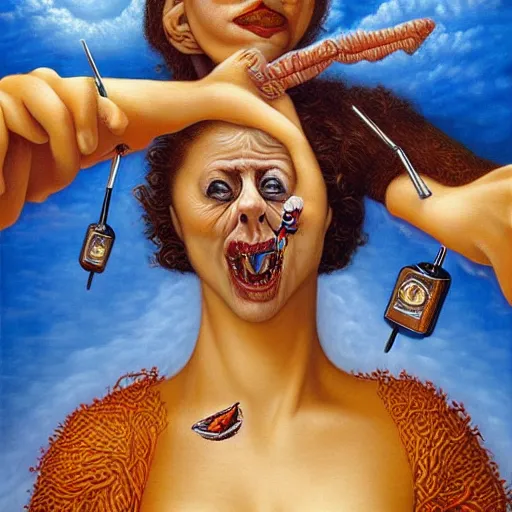 Image similar to the absurdity of the self by michael cheval, highly detailed