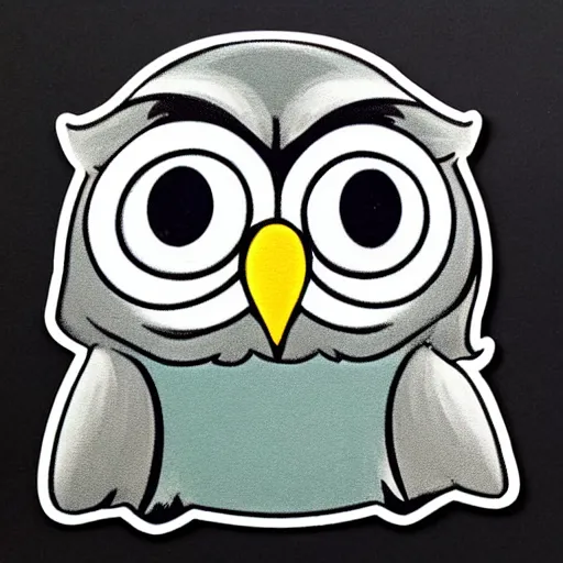 Image similar to !!! sticker!!! close - up anthropomorphic owl wearing a hoodie,