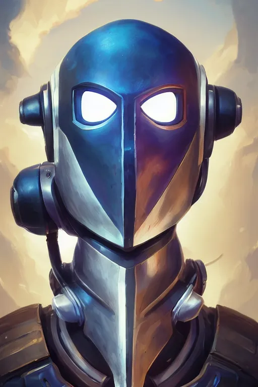 Image similar to epic mask helmet robot ninja portrait stylized as fornite style game design fanart by concept artist gervasio canda, behance hd by jesper ejsing, by rhads, makoto shinkai and lois van baarle, ilya kuvshinov, rossdraws global illumination radiating a glowing aura global illumination ray tracing hdr render in unreal engine 5