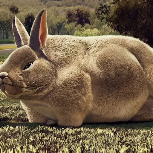 Prompt: big chungus the size of the Earth