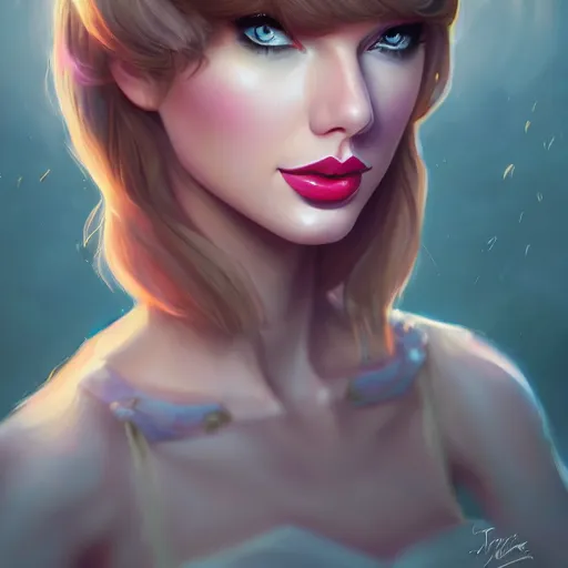 Prompt: a portrait of a beautiful taylor swift, art by lois van baarle and loish and ross tran and rossdraws and sam yang and samdoesarts and artgerm and saruei, digital art, highly detailed, intricate, sharp focus, trending on artstation hq, deviantart, unreal engine 5, 4 k uhd image