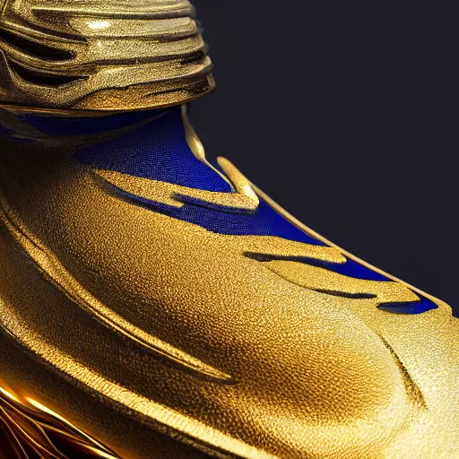 Prompt: most expensive sneaker ever made, wide shot, vibrant color details, zbrush, hyper realistic, golden ratio, macro lens, unreal engine, octane render