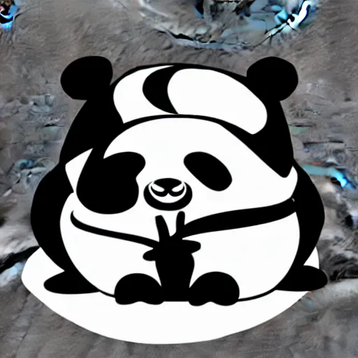 Image similar to a slug with a panda face in cartoon style