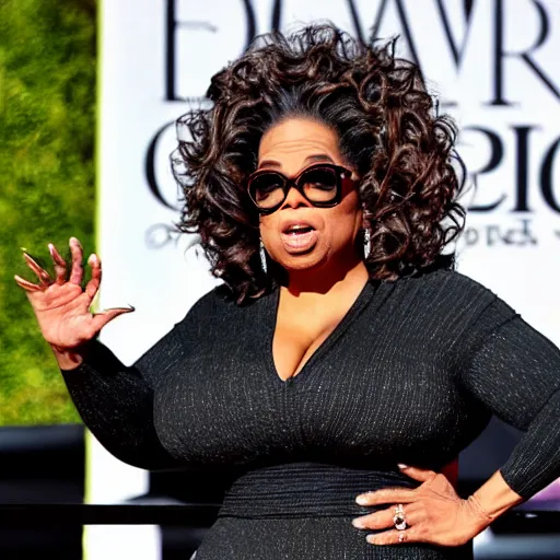 Image similar to oprah winfrey as evil antichrist ruler of the world after being summoned by evil arcane ritual