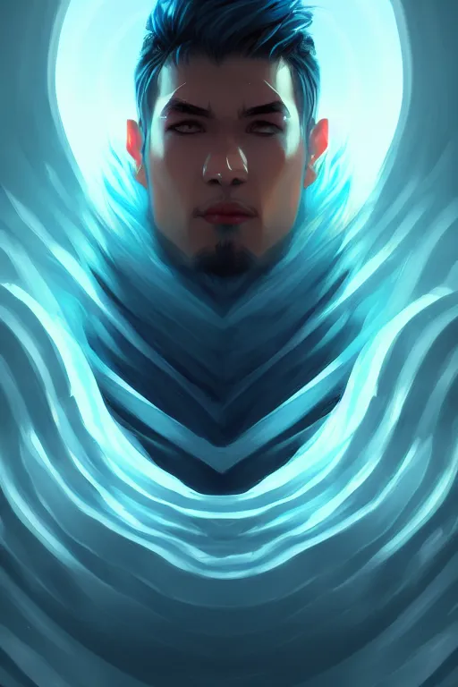 Image similar to the god posideon, male, ocean wave, portrait, sharp focus, digital art, concept art, dynamic lighting, epic composition, subsurface scattering, trending on artstation, by emylie boivin 1. 0, rossdraws 2. 0