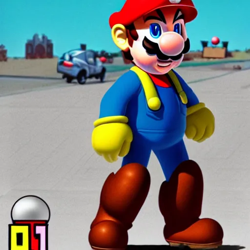 Prompt: super mario as the t - 1 0 0 0