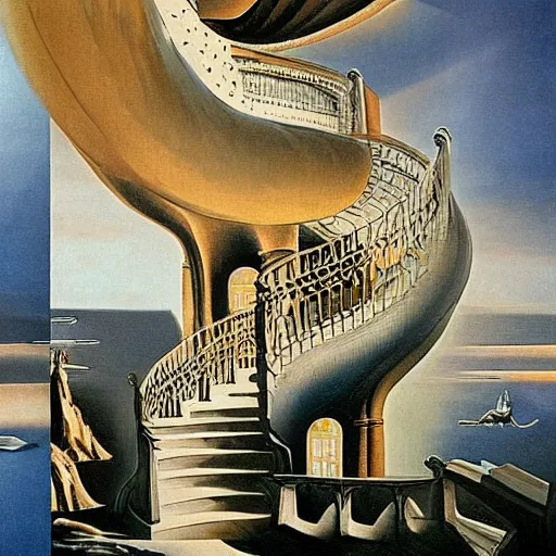 Image similar to infinite staircase by dali