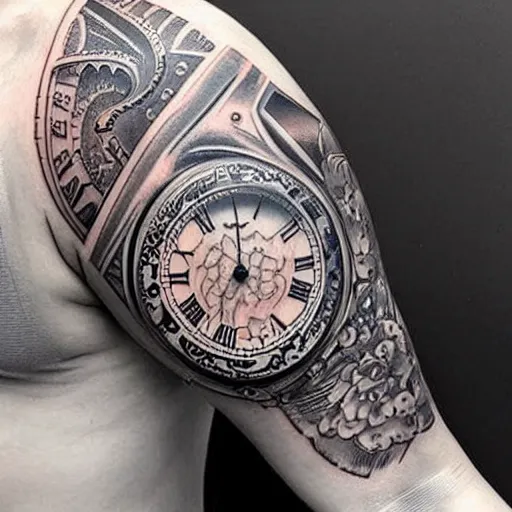 34 Superb Pocket Watch Tattoo Designs - TattooBlend