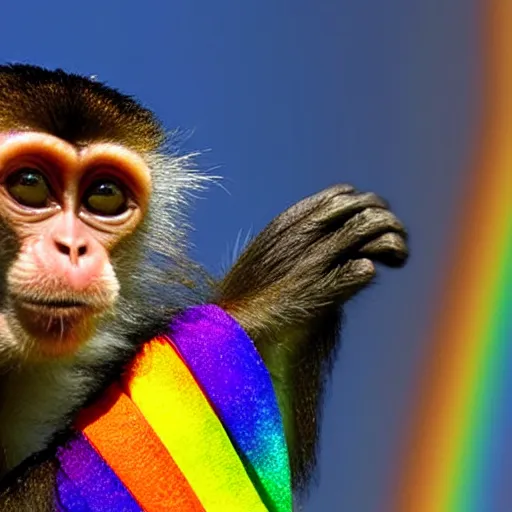 Image similar to a rainbow monkey