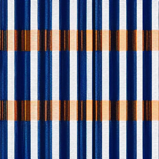 Image similar to textile pattern orange stripes with thin blue and white lines, high quality 3d