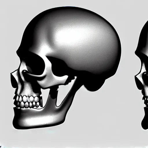 Image similar to scull helmet front and side view, concept art