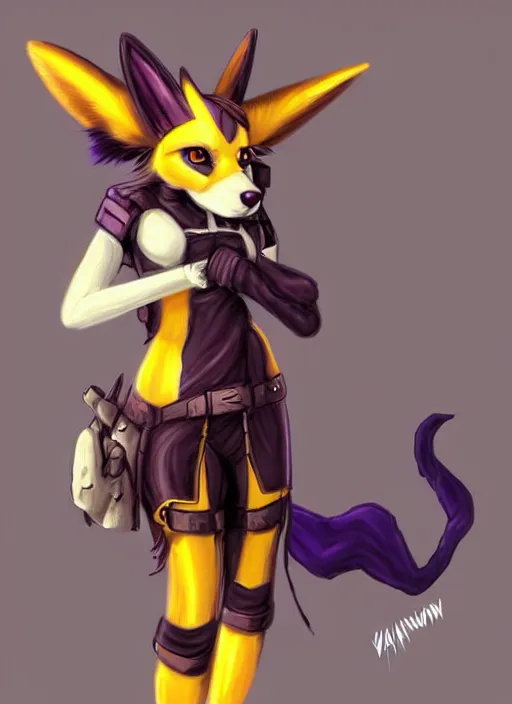 Image similar to dieselpunk renamon, fantasy, art station, dramatic, concept art, portrait