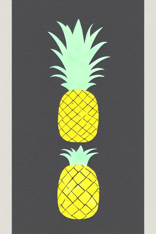 Prompt: minimalist watercolor art of a pineapple, illustration, vector art