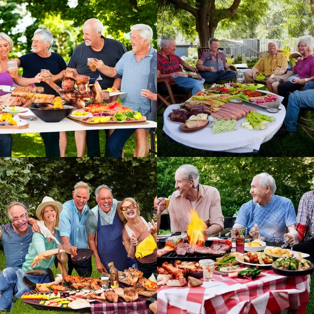 Prompt: Boomers throwing a bbq party and you have to come