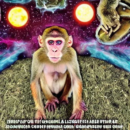 Image similar to A horrific cosmic horror of a monkey