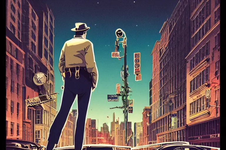 Image similar to a personified llama wearing a 1 9 4 0's noire detective outfit, standing in the streets of chicago at night looking at a crime scene, crime scene photography by moebius, junji ito, tristan eaton, victo ngai, artgerm, rhads, ross draws, hyperrealism, intricate detailed, risograph