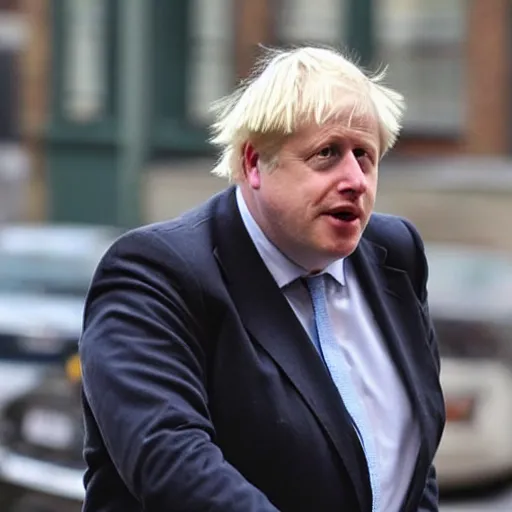 Prompt: Boris Johnson with dark brown hair