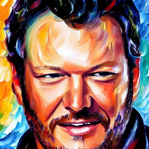 Prompt: portrait of blake shelton by leonid afremov