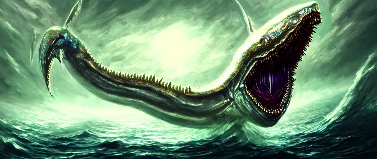 Image similar to hyperrealistic very intricate neo-gothic iridescent white leviathan eating the world digital painting concept art james white! cinematic soft glow yellow lighting low angle hd 8k sharp shallow depth of field