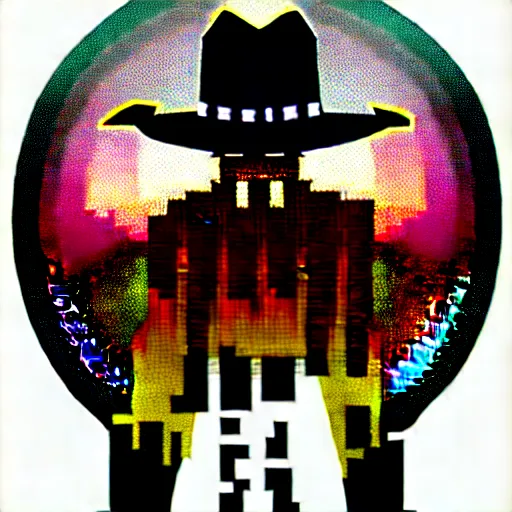 Image similar to glitch, glitch cowboys, glitch italian western, glitch