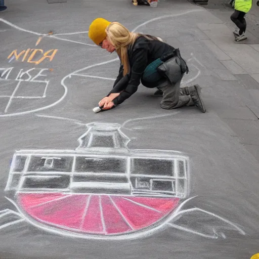 Prompt: chalk drawing of Helsinki