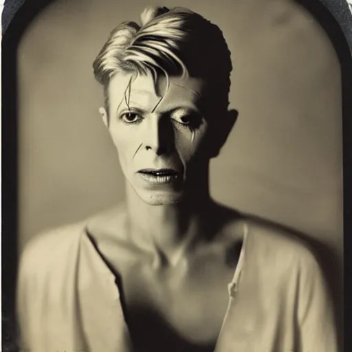 Image similar to wet plate photo of david bowie