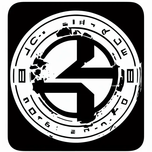 Image similar to black on white logo design in style of eric hu, y 2 k, brutalism, acid, techno