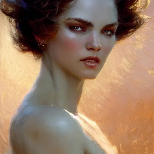 Image similar to detailed cinematic wide shot of beautiful attractive woman slim face symettrical face clean skin blue eyes white hair, ultra realistic, spring light, painting by gaston bussiere, craig mullins, j. c. leyendecker