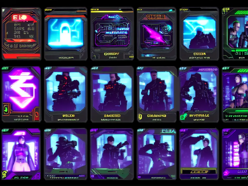 Image similar to epic card scans cyberpunk style