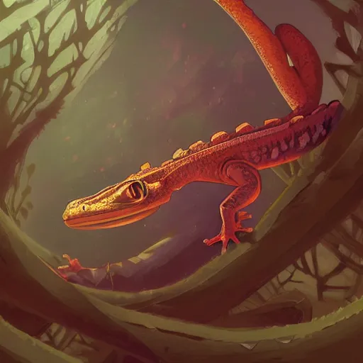 Prompt: beautiful andreas rocha illustration of a galaxy brain gecko