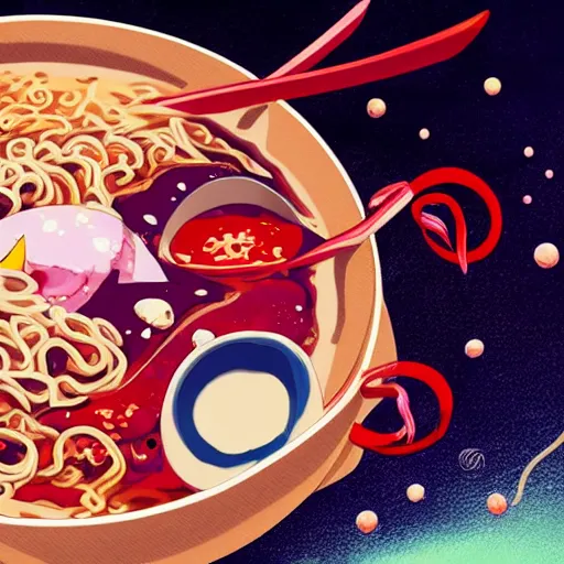 Prompt: Sailor Moon eating ramen that is way too spicy, anime style, highly detailed, 4k
