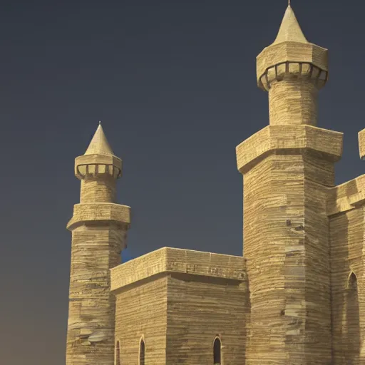 Prompt: a beautiful 3 d render of a black arabic castle made of reflective glass by disney. 8 k, 4 k, unreal engine, nvidia