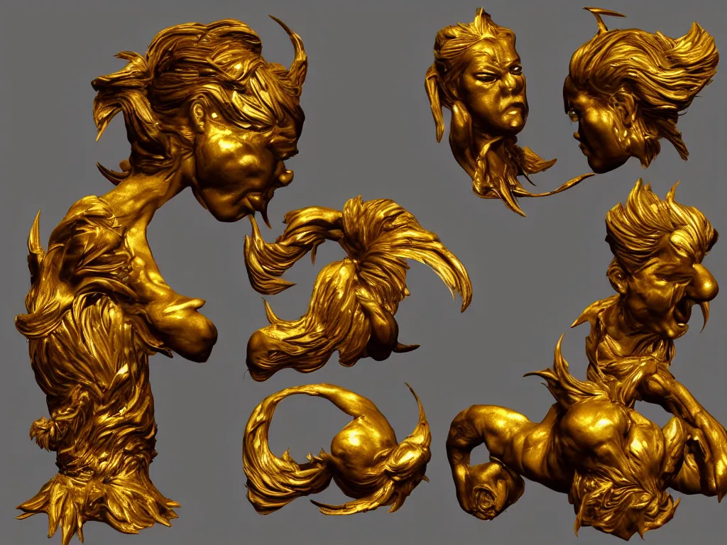 Image similar to golden art by Zbrush