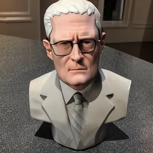 Prompt: hank hill marble bust