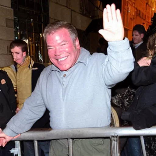 Image similar to William Shatner waving to fans