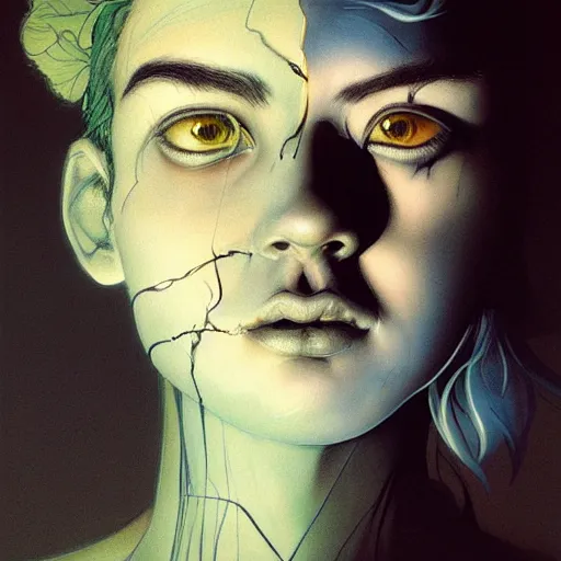 Image similar to citizen portrait soft light painted by james jean and dave mckean and erik jones, inspired by perfect blueanime, smooth face feature, intricate oil painting, high detail illustration, sharp high detail, manga and anime 1 9 9 9