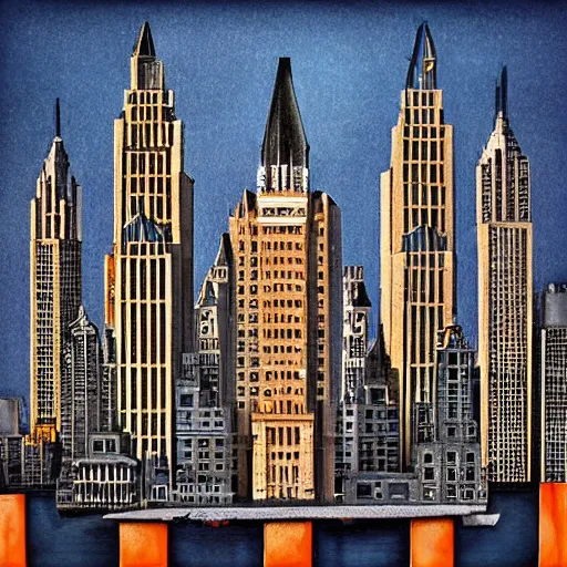 Image similar to new York in the style of surreal brutalist gothic architecture