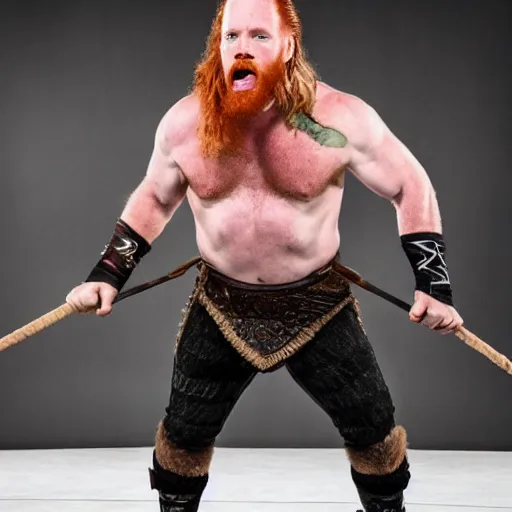 Prompt: wrestler sheamus as a viking