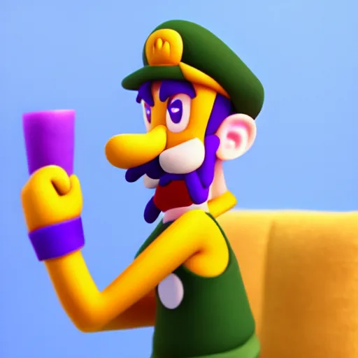 Image similar to out of focus waluigi