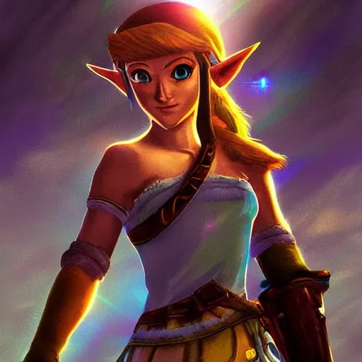 Image similar to detailed digital art of zelda, beautiful dramatic lighting.