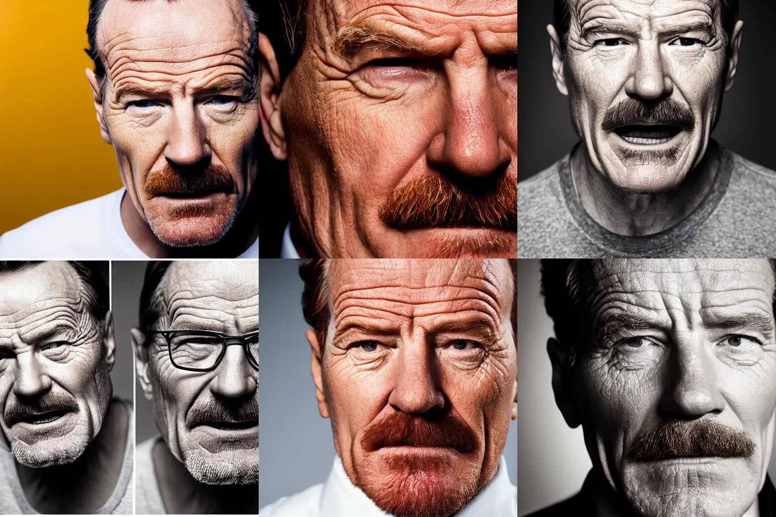 Prompt: Bryan Cranston, very angry, MAD, pissed off headshot, close-up, studio lighting, 200mm, canon, f/22