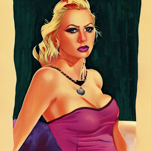 Image similar to portrait of a blonde femme fatale by Glen Orbik, - H 896