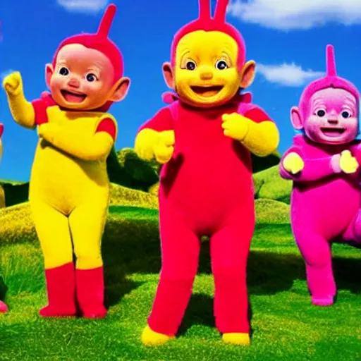 Image similar to teletubbies in swat uniforms