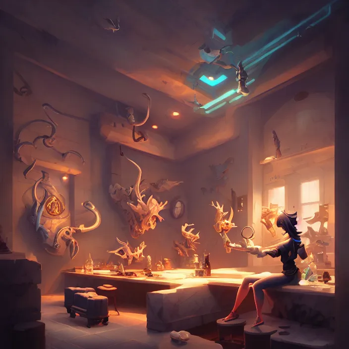 Image similar to incredible, mindblowing, tattoo shop, in marble incrusted of legends official fanart behance hd by jesper ejsing, by rhads, makoto shinkai and lois van baarle, ilya kuvshinov, rossdraws global illumination