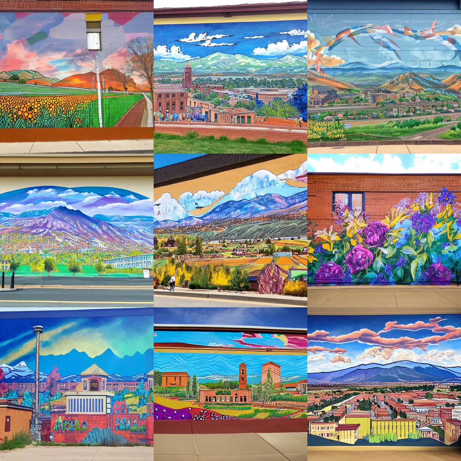 Prompt: Beautiful mural depicting Fort Collins Colorado