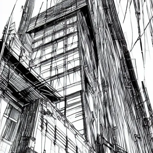 Image similar to piece of tsutomu nihei architecture