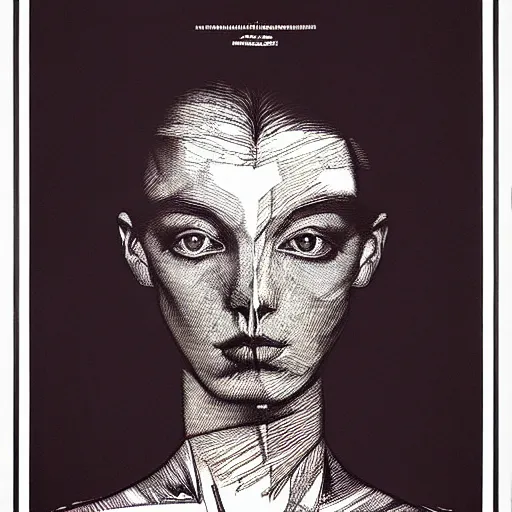 Image similar to lithography and etching polish poster conceptual figurative post - morden monumental portrait, highly conceptual figurative art, intricate detailed illustration, controversial poster art, polish poster art, geometrical drawings, no blur