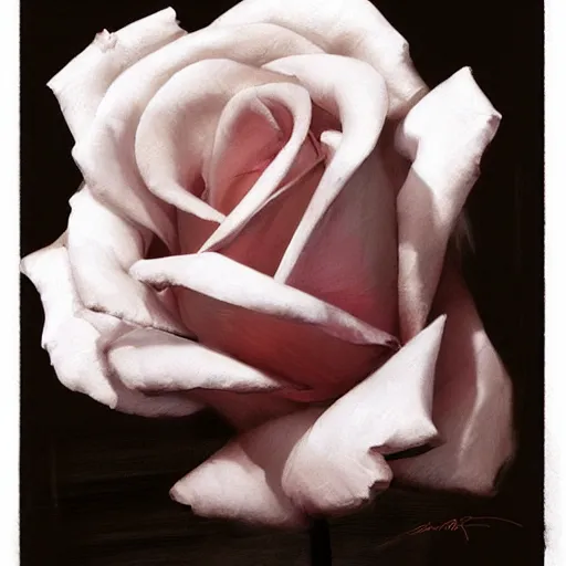 Image similar to hyperrealistic rose, close shot, white background, by ruan jia and greg rutkowski