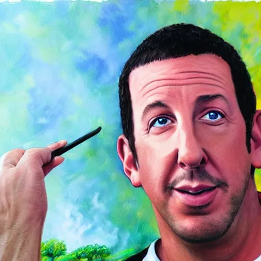 Prompt: adam sandler painting 4 k detailed super realistic